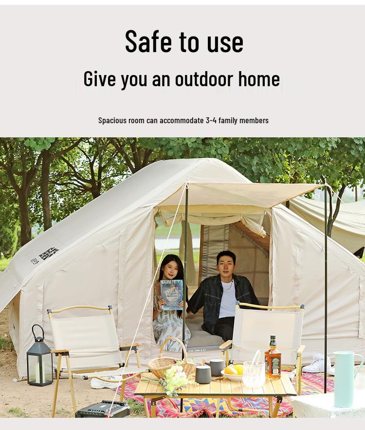 Inflatable Rainproof Camping Tent - Thickened Oxford Cabin with Portable Folding Design