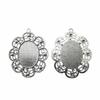 Antique Ornate Oval Bezel Pendant Base For Jewelry Making Fit 30x40mm Blank Tray
