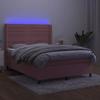 Maison Exclusive - Sommier à lattes de lit matelas et LED Rose 140x190 cm Velours
