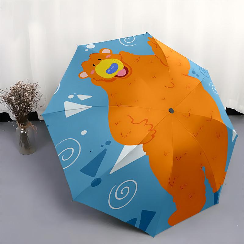 Bear In the Big Blue House Automatic Folding Umbrella Compact 8 Rib Design, Unique Style, Suitable for Everyday Outdoor Use, Perfect Gift Fo