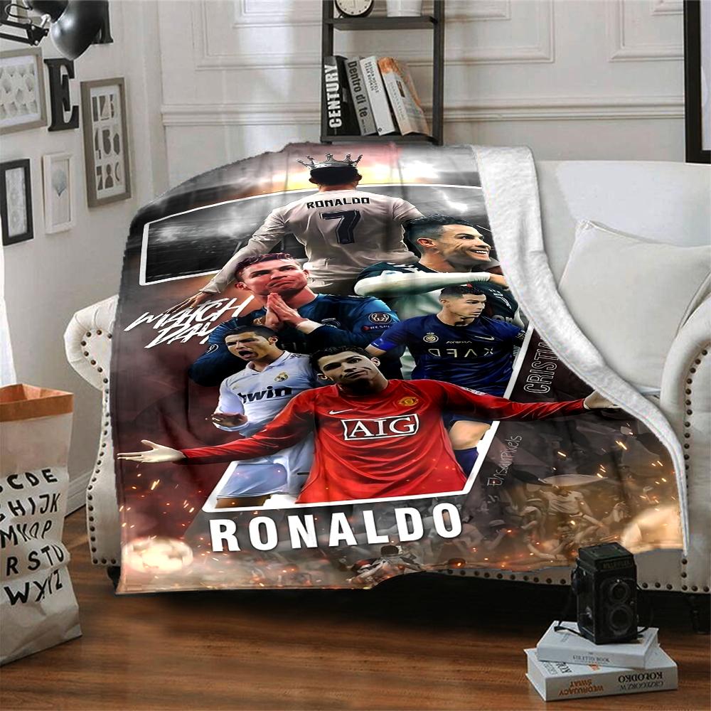 Ronaldos Iconic Moment Printed Flannel Breathable and Warm Blanket, a Stylish Home Gift, Suitable for Home, Office and Bedspread Use. 0713a12