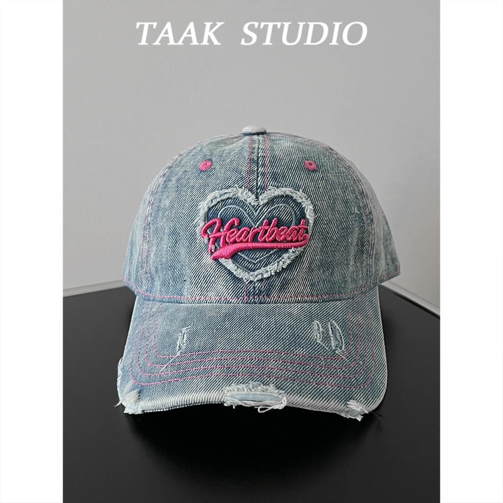 Denim Baseball Cap With Embroidered Letters For Casual Streetwear And Sun Protection
