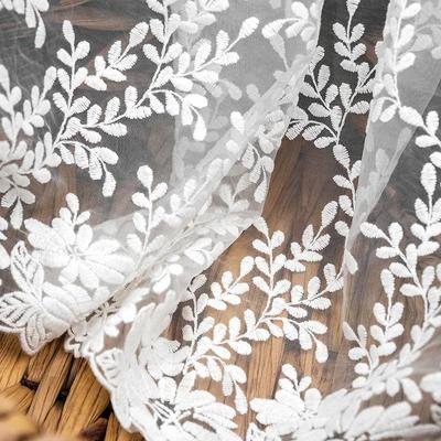 32cm Wide 2Yards/lot Paper White Mesh Flower Petal Cotton Embroidered Lace Trimming DIY Skirt Decoration Accessories