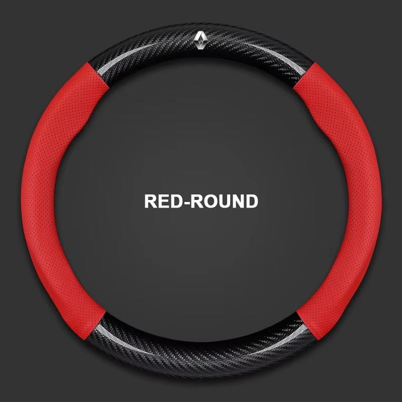 Interior Stickers Leather Car Steering Wheel Cover Non-slip for Renault Clio Megane 3 Scenic Laguna Logan Kadjar Kangoo Sandero