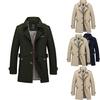 Men's Winter Mid-long Jacket Stylish Casual Overcoat With Lapel Collar And Epaulet Design