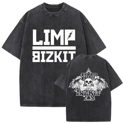 T-shirt Graphique Style Limp Bizkit Nu Metal Vintage Coton Grunge Groupe Tee S-3XL