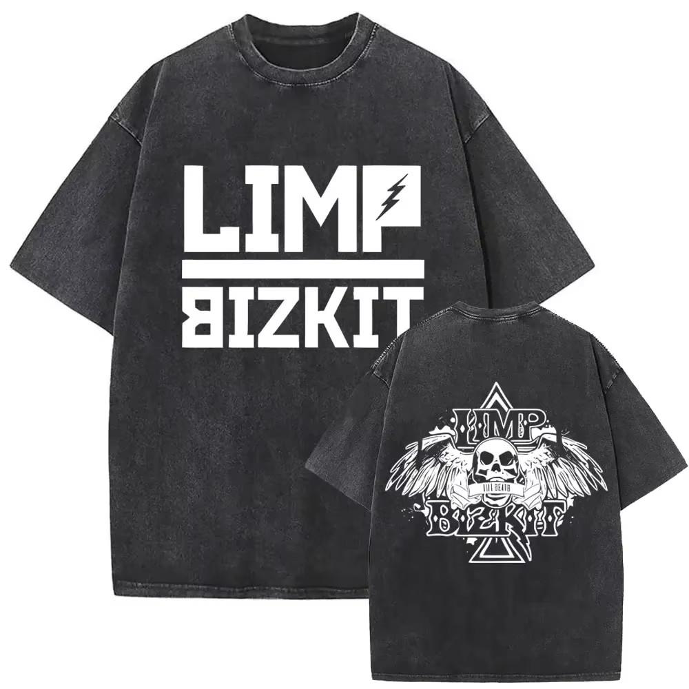 T-shirt Grafica Stile Limp Bizkit Nu Metal Vintage Cotone Grunge Band Tee S-3XL