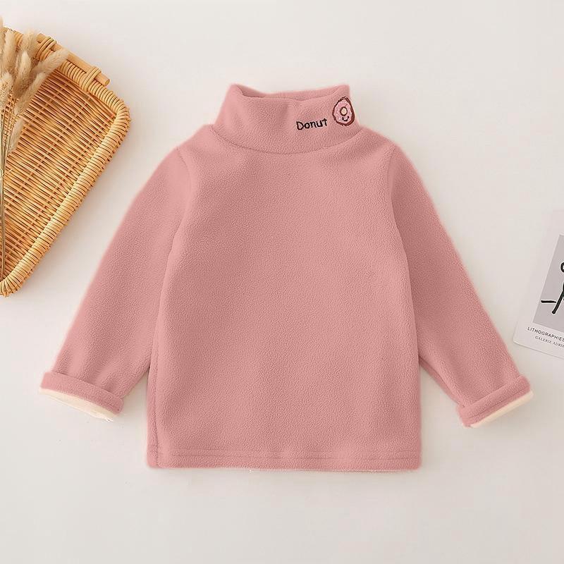 Winter Children's Bottoming Shirts Baby Boys Fleece Thickened T-shirts Kids Clothes Toddler Girls Turtleneck Pullovers Sweater