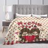 Super warme Decken Kinder Erwachsene Picknick Niedliche Monchichis Überwurf Decke Flanell Tagesdecke Für Couch Stuhl Sofa Bettbezug