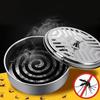 Mosquito Coils Holder Stainless Steel Mosquito Coil Box with Cover Round Mosquito Coil Tray Easy To Clean Anti-Mosquito Supplies