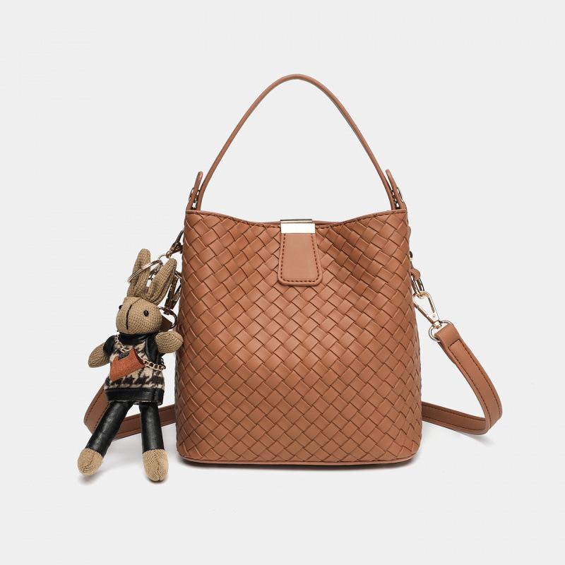 Bags Women'S Woven Bags Large Capacity Bucket Bags Spring And Summer Cute Go Out To Play Hand Carry Messenger Bag Student