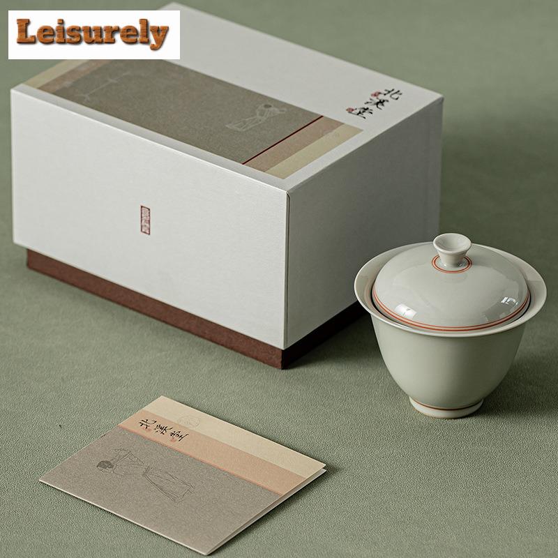 160ML Beixitang Handmade Ice Table Glaze  Tea Tureen Boutique Non Hot Ercai Gaiwan Tea Maker Cover Bowl Chinese Tea Set Craft