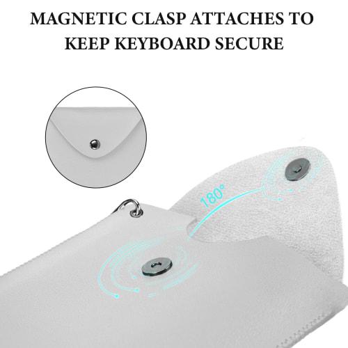 Geekria Keyboard Case, Vegan Leather Travel Protective Bag for Razer Joro Portable Wireless and Logitech MX Keys Mini (Light Gray)