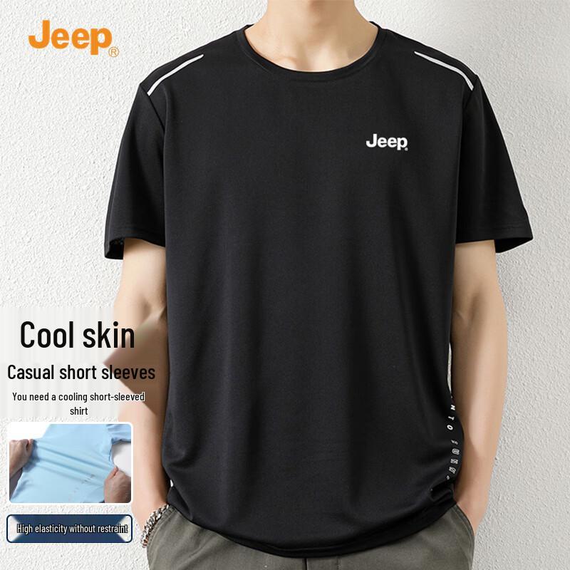 JEEP Men s High-Elastic Quick-Dry Loose Cool Summer T-Shirt 2XL