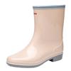 Fashion Medium Tube Rain Shoes Women's Pvc Non-slip Rain Boots Women's Water Shoes New Rubber Shoes Water Boots Kitchen Overshoes