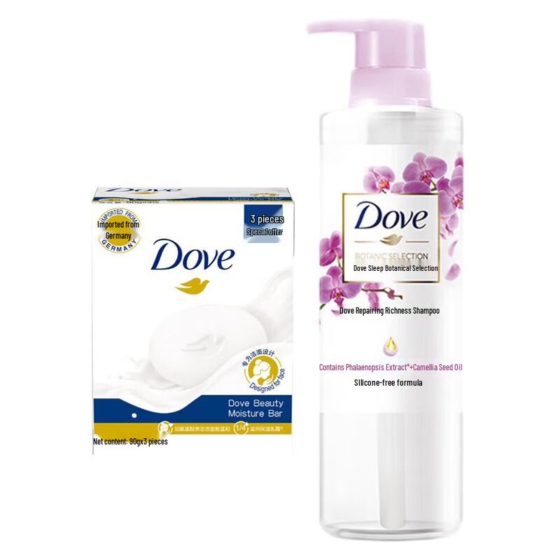 Шампунь с растительными экстрактами Dove и мыло - набор