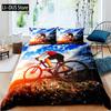 Bicycle Duvet Cover Set Microfiber Mountain Bike Comforter Cover Sport Game Tie Dye Pattern King Size 2/3pcs Twin Bedding Set
