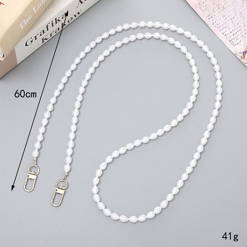 120Cm Bag Chain For Handbag Handles Butterfly Beaded Phone Lanyard Diy Purse Replacement For Shoulder Bag Straps Pearl Belt