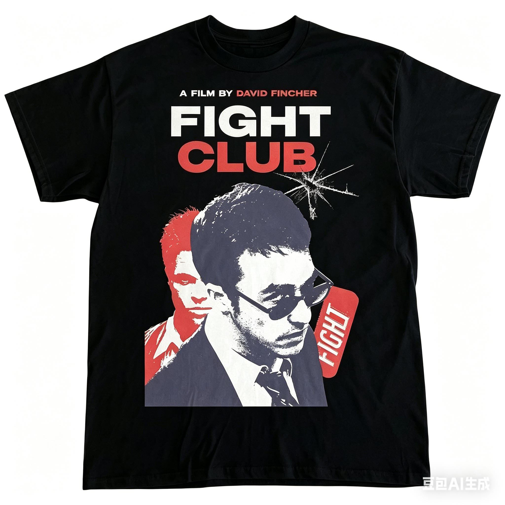 2026 Unisexs Vintage Fight Club Movie Graphic TShirt David Fincher Film Design With Red Text Retro 90s Cinema Tee S