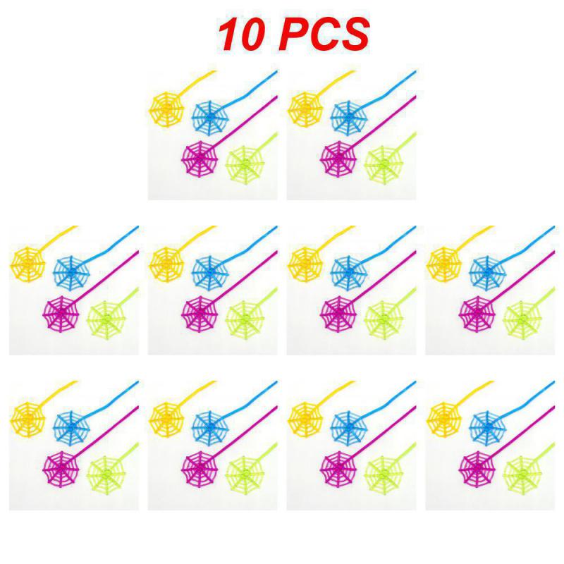 10Pcs Fun Kids Birthday Party Favor Mini Sticky Spider Web Toy Gift Bag Giveaway Pinata Filler Halloween Carnival Party Supplies