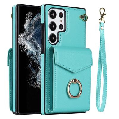 Étui portefeuille en cuir avec lanière pour Samsung Galaxy S23, S22, S21 Ultra Plus, A73, A53, A33, A54, A72, A52S, A51, A50 5G