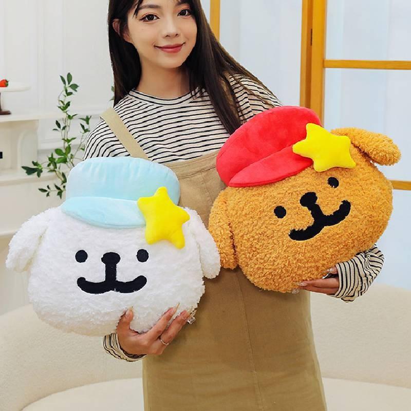 Maltese A Wearing Hat Plush Toy Cartoon Stuffed Dolls Room Decoration Kids Gifts