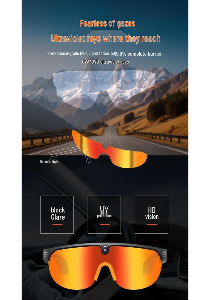 G5 Smarte Bluetooth-Radsportbrille mit KI-Sprachassistent, Foto- & Videoaufnahme, Blaulichtfilter.