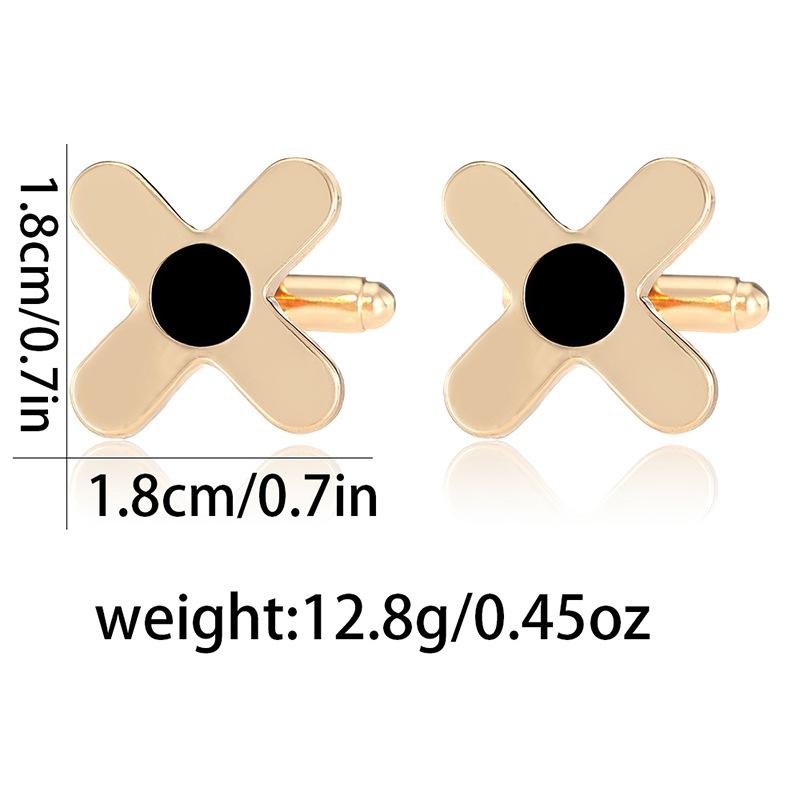 Premium Goldfarben Modestil Herrenmanschettenknöpfe Schickes Design Legierung Manschettenknöpfe Knöpfe Für Hochzeitsbankett Zeremonie Hemd Zirkon