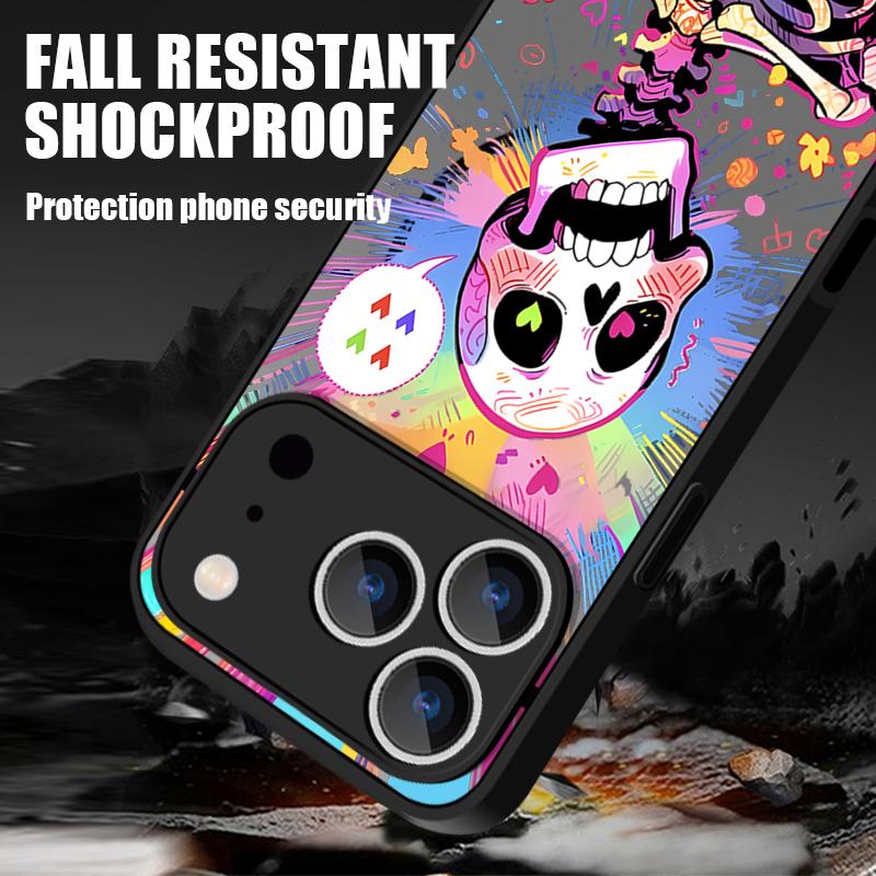 Colorful Skeleton Pattern Case For iPhone 17 Pro Max Case iPhone 16 Pro Max 15 14 13 16E 17E Magnetic For Magsafe Hybrid Matte Cover