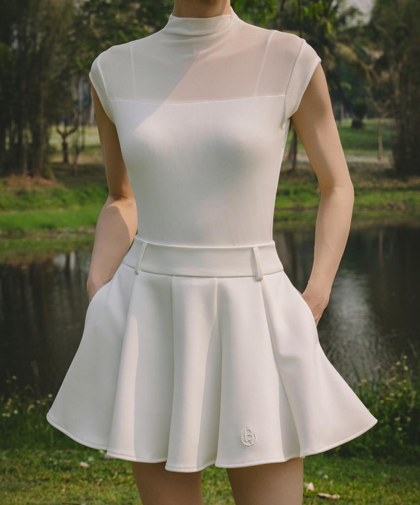 OBER GOLF Soft Mesh Cap Sleeve Base Top (White)
