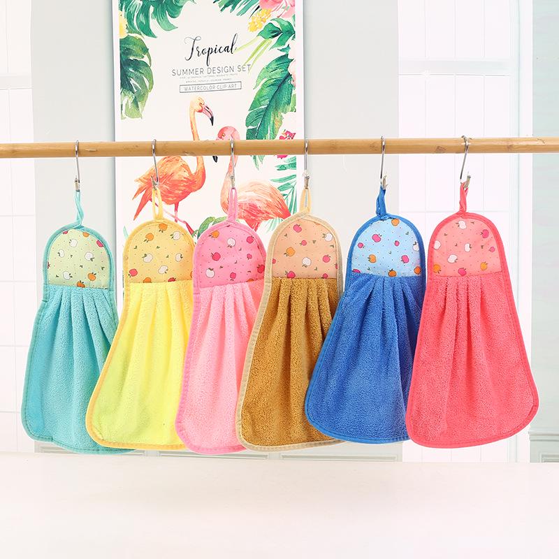 Adorable Coral Fleece Hanging Hand Towel - Absorbent Towel for Kitchen & Bathroom, Perfect Children's Gift