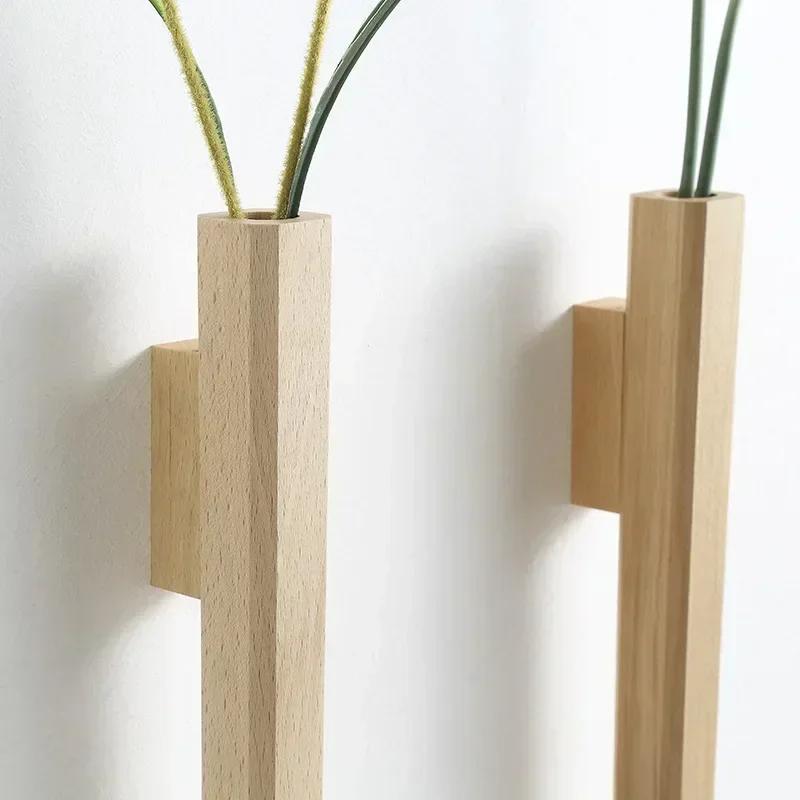 Wandhängende Vase Heimwanddekoration Veranda Wohnzimmer Böhmischer Stil Holz Massivholz Blume