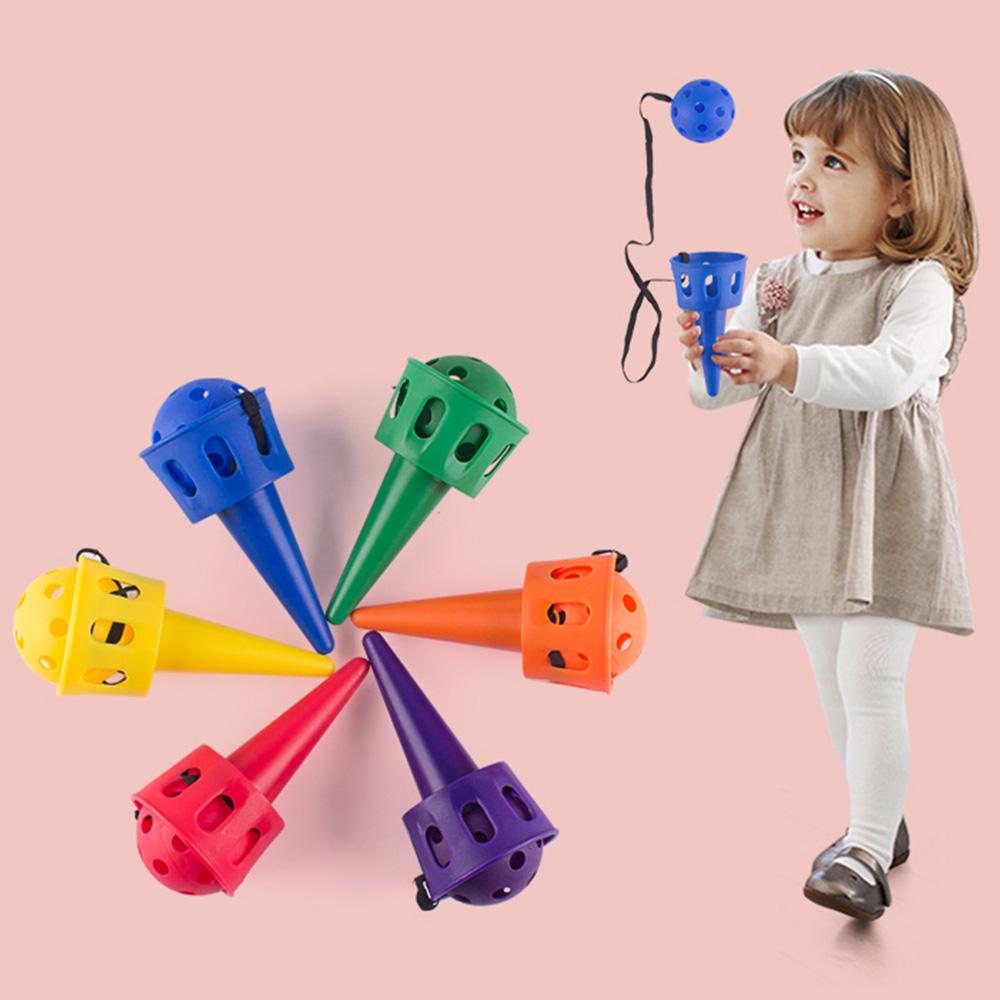 Throw Catch Ball Game Toy 16.5cm Skill Development Interactive Ball Game Set for Travel Outdoor Purple