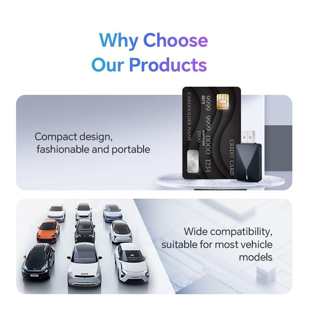 

Mini U3 Wireless Carplay 2 в 1 Мини-адаптер Quick Connect Smart Box Drive синий
