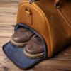 NZPJ Vintage Genuine Leather Men's Travel Bag Original Natural Cowhide Handbag Crazy Horse Leather Crossbody Bag Computer Bag