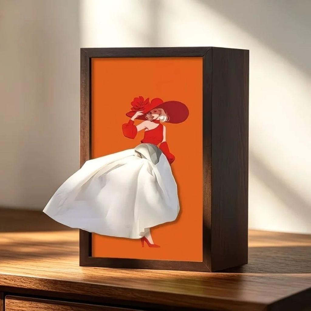 Cute Anime Goddess Tissue Box Drawing Paper Box Dancing Girl Living Room Bedroom Decoration Creative High-end Artwork