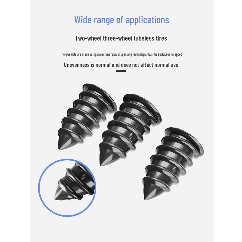 Universal Quick Repair Rubber Nails for Electric Car, Motorcycle, and Tricycle Tires - Non-Destructive and Vacuum-Compatible.
