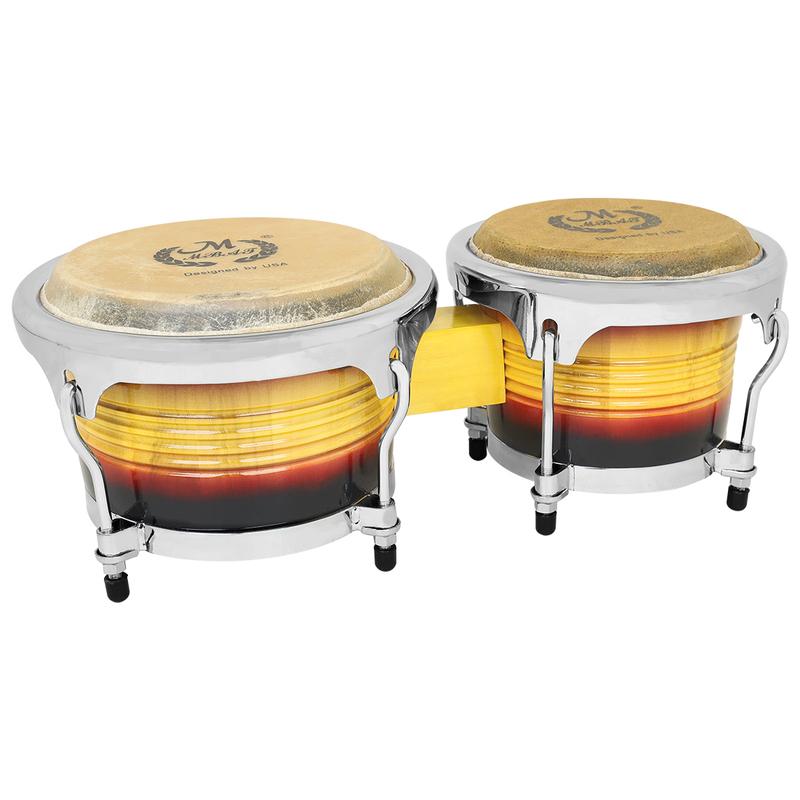 M MBAT 7+9 Inch Bongo Drum Oak+Aluminum Alloy+Buffalo Leather Water Buffalo Leather Drum Safe Suitable Performance With Parts