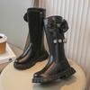Children's Boots for Girl Spring/autumn Toddlers Princess High PU Boots  Sweet Kids Causal School Long Boots Round-toe
