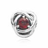 790065C01 July Birthstone True Red Eternity Circle Silver Charm