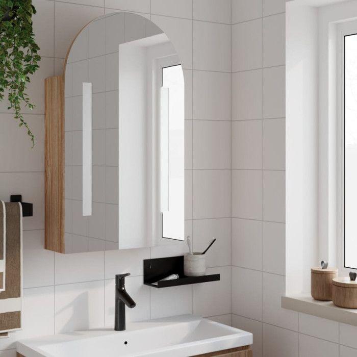 VidaXL Armoire de bain à miroir avec LED arquée chêne 42x13x70 cm 357976