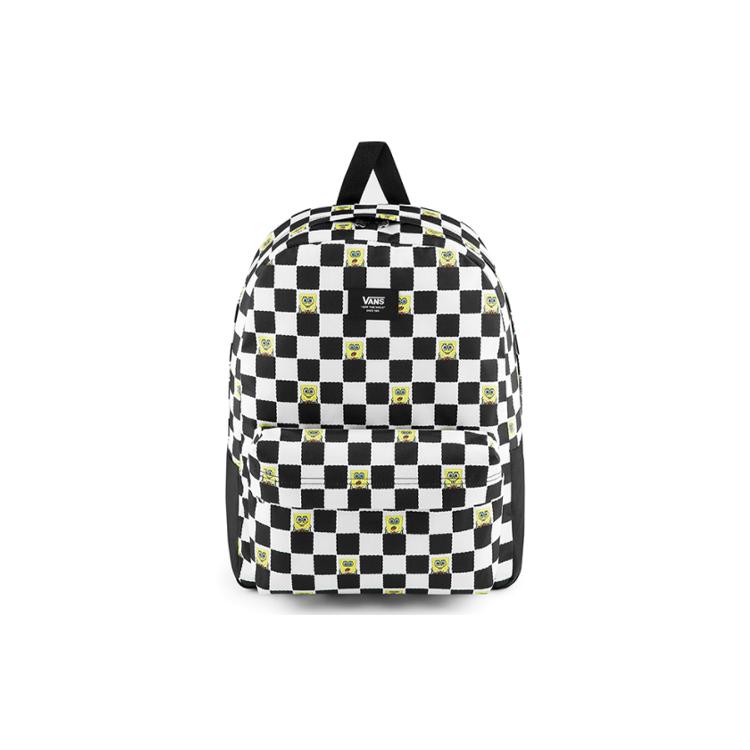

New Vans SpongeBob, Collaboration Polyester Backpack Regular Unisex Black White Checkerboard VN0A5KHQQ7Y 33.0*11.9*40.1CM