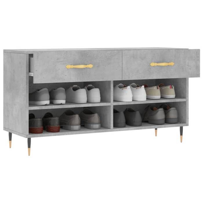 VidaXL Banc à Chaussures, Armoire à Chaussures avec 4 Étagères et Pieds, Meuble à Chaussures avec 2 Tiroirs Salon, Moderne, 829720
