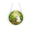 yangyizhi Halloween Scary Bat Pumpkin Acrylic Jigsaw Puzzle Suncatcher, Stained Glass Style Window Hanging Decor for Home, Garden, Gift Family Friends