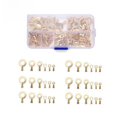 300 PCS M5 M6 M8 M10 Anneau de Cuivre Fer Sertis-câble Borne Terminal O-Type Connecteur à Sertir Non Isolé Kit d'Assortiment