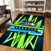 Seattle Seahawks Flannel Pattern Square Carpet,Area Rug,Carpet Rug for Living Room Bedroom Sofa Playroom Decor,Non-slip Floor Mat
