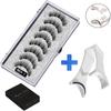 Two Pairs of Magnetic False Eyelashes with Curler - No Glue Needed, European & American Thick Style.