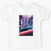 Sportcar On The Streets - Pink Neon Lights Kids T-Shirt