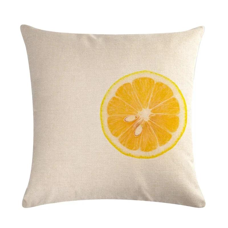 Pineapple Orange Fruit Plant Linen Pillowcase Car Seat Office Cushion Cover Living Room Sofa Decorative Pillowcase 45*45Cm