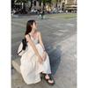 French Style White Fairy Dress Slip Dress Seaside Holiday Dress Women's Slim Look Summer Dress Elegant Long Dress